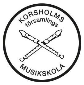 Korsholms församlings musikskola, logo med två blockflöjter